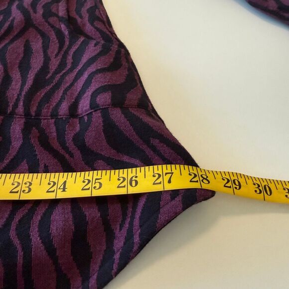 Parsley & Sage Reversible Black & Purple Zebra Striped Hooded Sweater Sz M Boho - Picture 9 of 15